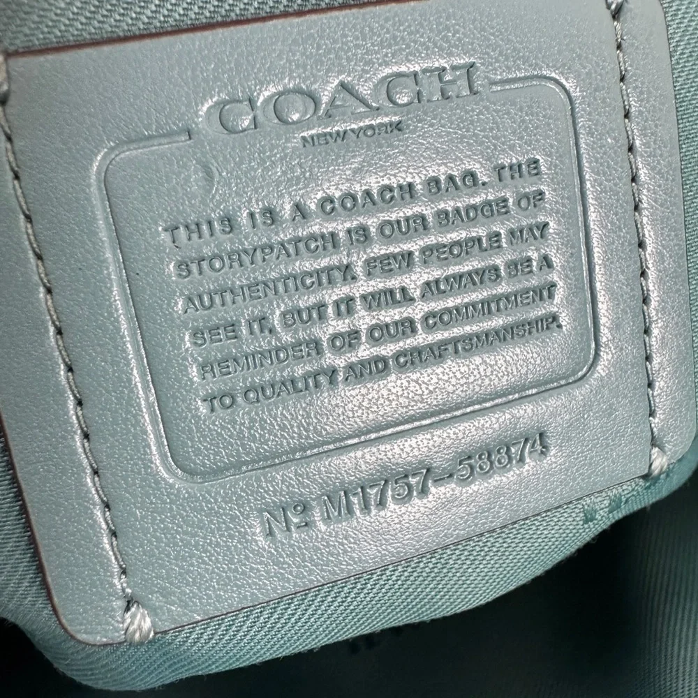 Coach Prairie Teal Shoulder Bag with Leather Crossbody Strap